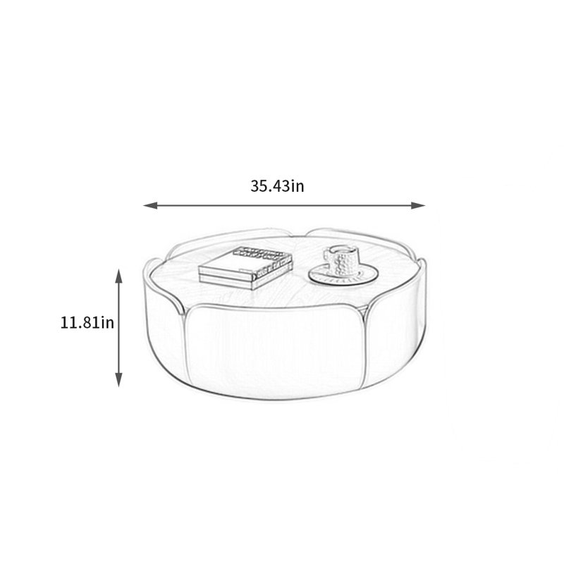Table basse à pétales crème et vent minimaliste