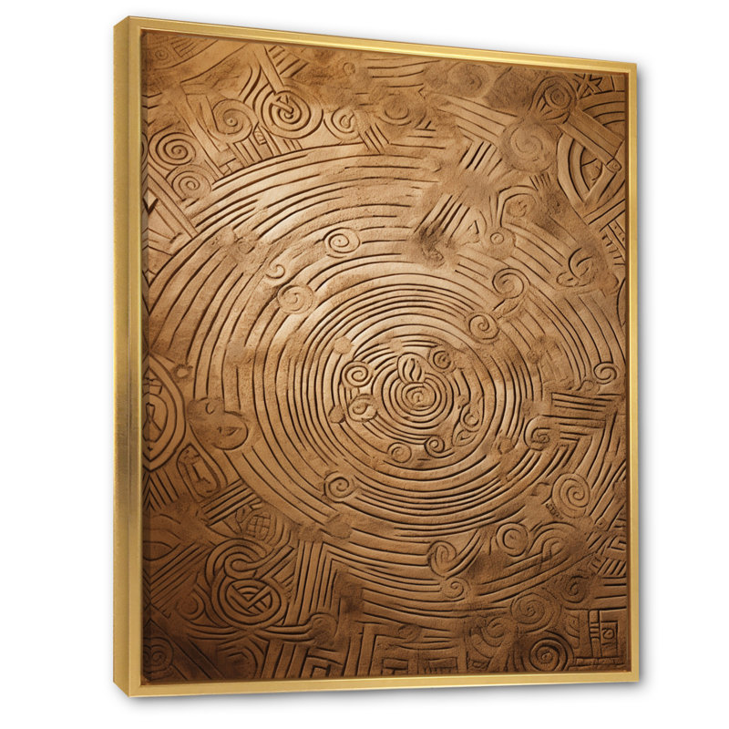 Gwyndaf Gold Maze sur impression sur toile, H 20 po x l 12 po x P 1 po, Cadre flottant doré
