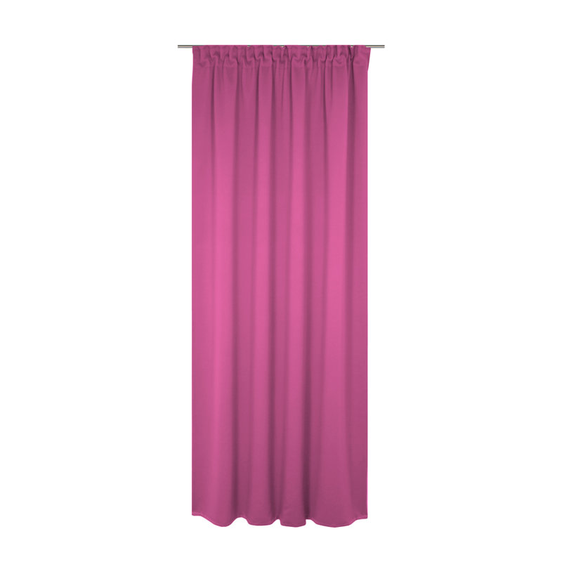 Polyester Blackout Pinch Pleat Curtain Panel, 142cm wide x 355cm high, Dark pink