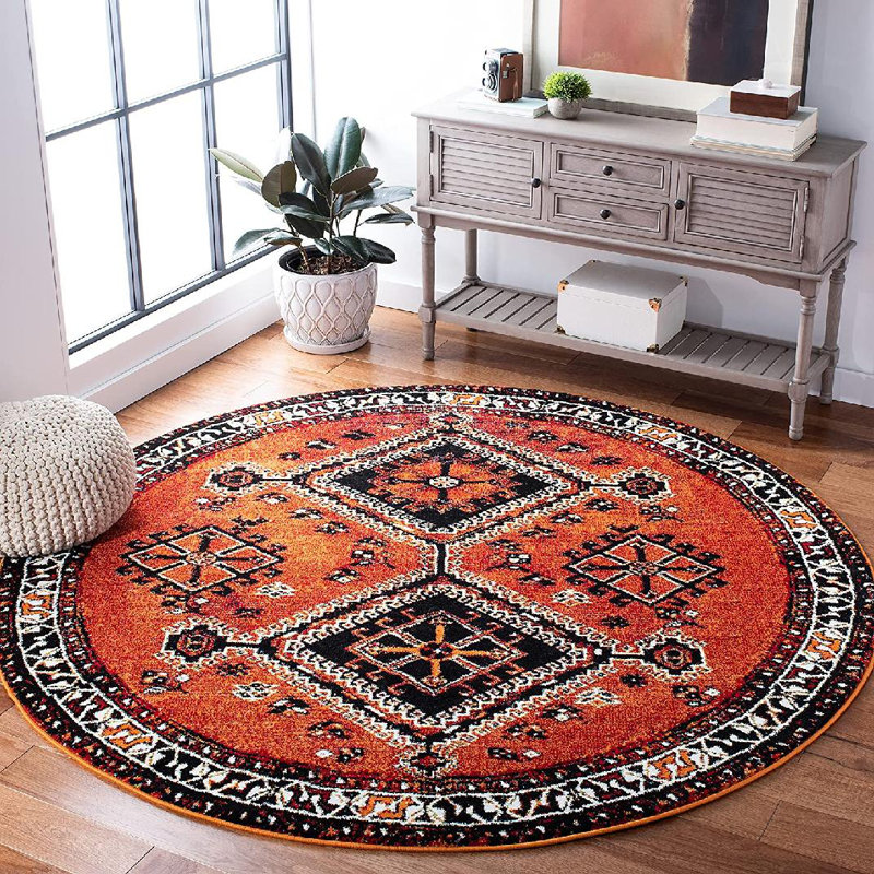 Daemyn Performance Oriental Rug, Round 6'7"
