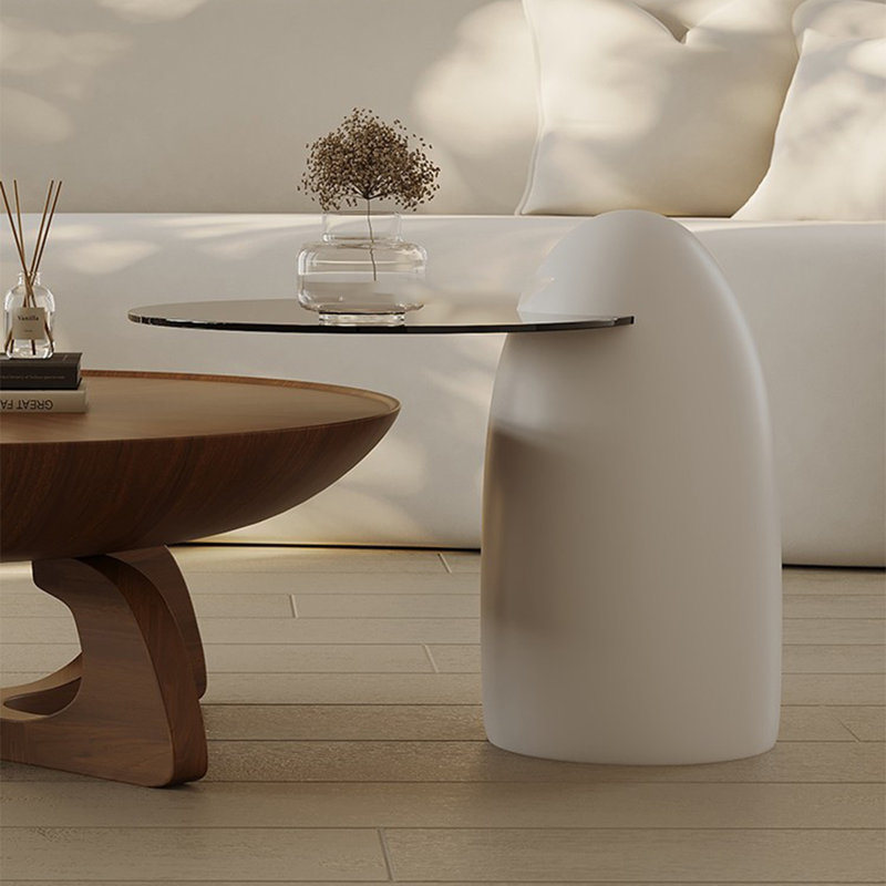 Table basse ronde moderne et simple, H 14,6 po x L 35,4 po x l 35,4 po