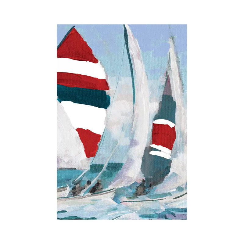 Red And Blue Sail II by Jane Slivka - Wrapped Canvas Gallery-Wrapped Canvas Giclée, 30.48cm H x 20.32cm W