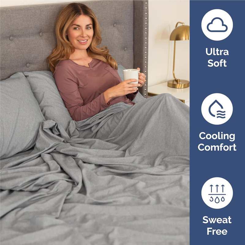 Premium Cooling, Soft & Wrinkle Free Sheet Set - Ultra Soft & Premium Hotel Luxury Bed Sheet Set, Heathered Gray