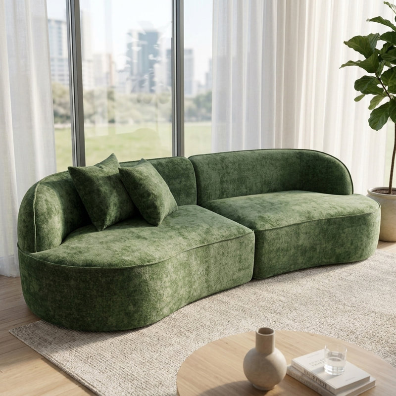 Canapé modulaire 114 po Chenille, Vert