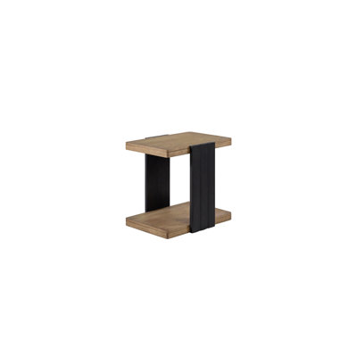 Fashionable Channel Chairside Table, Black Finish, 24" W X 18" D 22" H, Solid Wood + , Storage Option Stylish Two Tone &