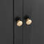 Armoire de rangement haute pour salle de bain, armoire avec quatre portes et tiroirs, tablette réglable, panneau de fibres à densité moyenne, noir