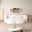 Canapé-lit moderne avec 2 coussins, canapé-lit convertible en tissu rembourré de mousse, matelas pliant double de 15 po pour le salon, le lit d'invité, la salle de jeux, aucun assemblage requis, beige-1983156830