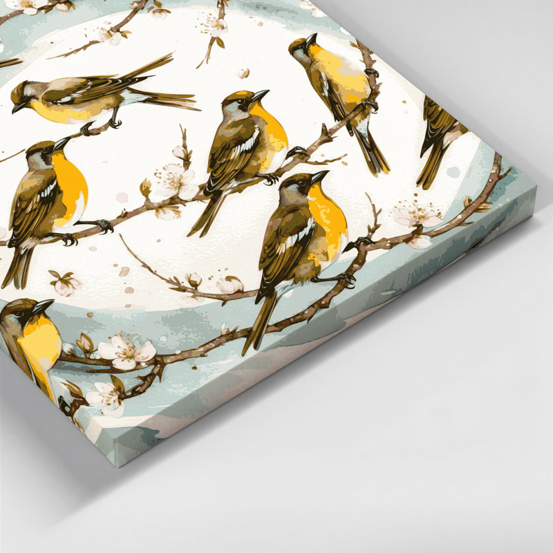«Birds Common Tailorbird», art mural sur toile blanche, H 20 po x l 24 po