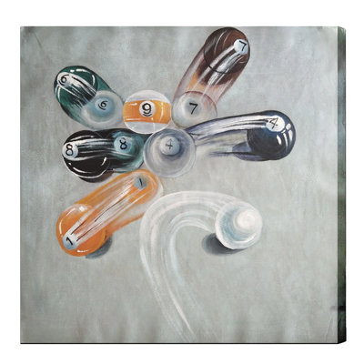 Peinture à l'huile sur toile - Balles en mouvement