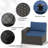 6 Pieces Patio Furniture Set Outdoor Wicker Sectional Conversation Sofa All-weather Rattan Couch Patio Seating With Cushion And Glass Table For Porch, Poolside, Backyard, Balcony, Blue-1375397925