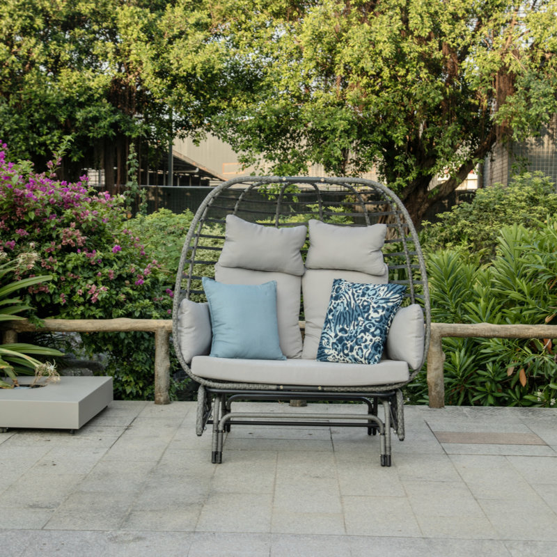 Balancelle pour 2 personnes avec structure et coussin à bascule