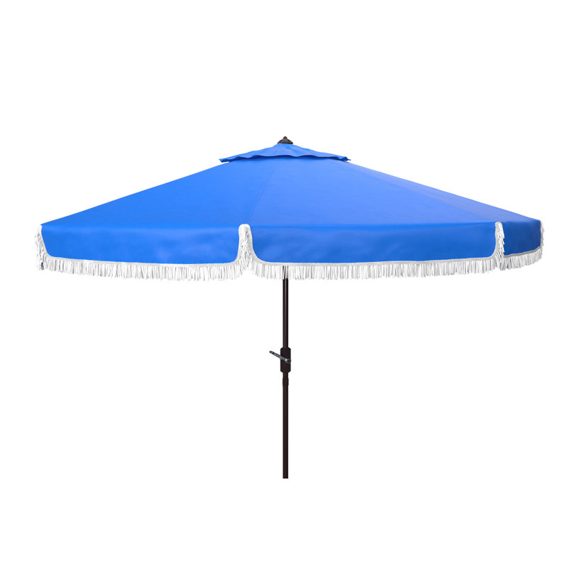 Argentina 100.79'' Tilt Beach Umbrella, Pacific Blue/White