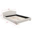 Grand lit plateforme tapissier en velours, base de lit à profil bas en bois pour mobilier de chambre à coucher moderne, crème