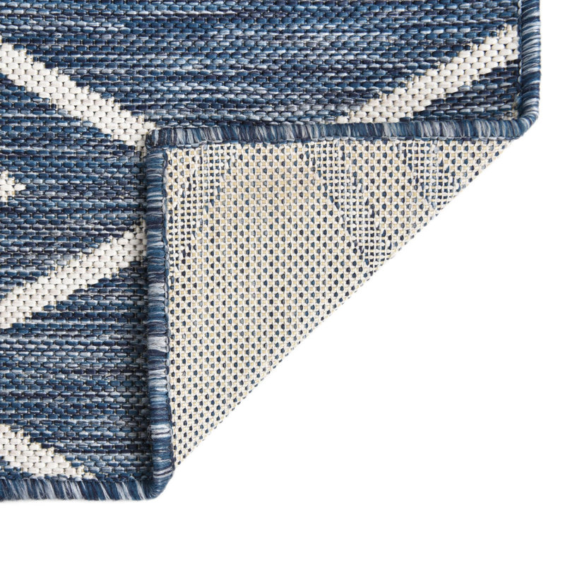 Tapis intérieur / extérieur Turks and Caicos, Carré 7 pi 10 po, Bleu très foncé