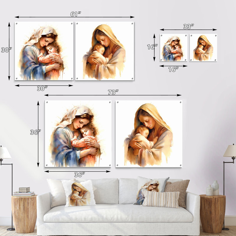 Ensemble de 2 art mural en acrylique, H 16 po x l 33 po