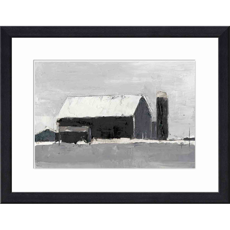 Dynamic Barn I Painting by Ethan Harper, Black, 8"H x 12"W