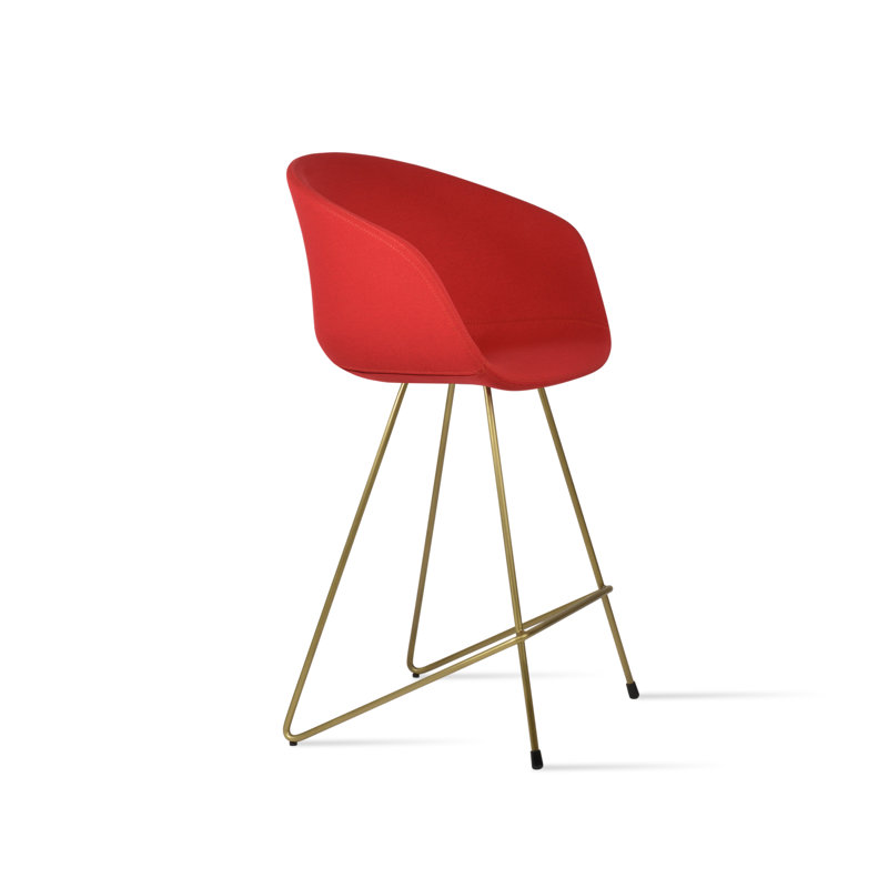 Tabouret de bar et de comptoir pour chat Tribeca, Noir, Rouge d’époque, Tabouret de comptoir (siège d'une hauteur de 23,5