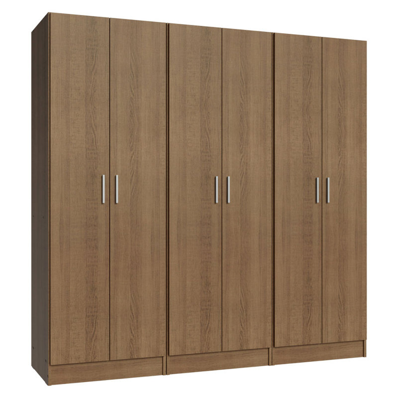  Kitchen Pantry Set Storage Cabinet 6 Doors 12 Utility Shelves 70"L Wooden Organization Unit for Kitchen 9 Adjustable Shelves Anti Tipping - Rustic
