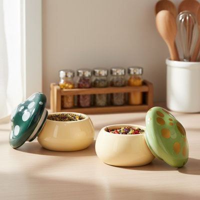 Ensemble de 10 petits contenants 10 Strawberry Street Woodland Toadstool