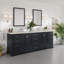 Meuble-lavabo double en porcelaine encastrable l 84 po x P 22 po Detwiler-2070705754-2147236059