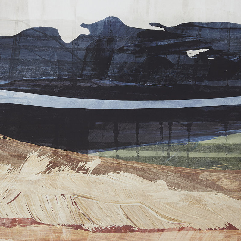 Art mural en verre abstrait paysage 2 pièces Latitude Run® Hodges