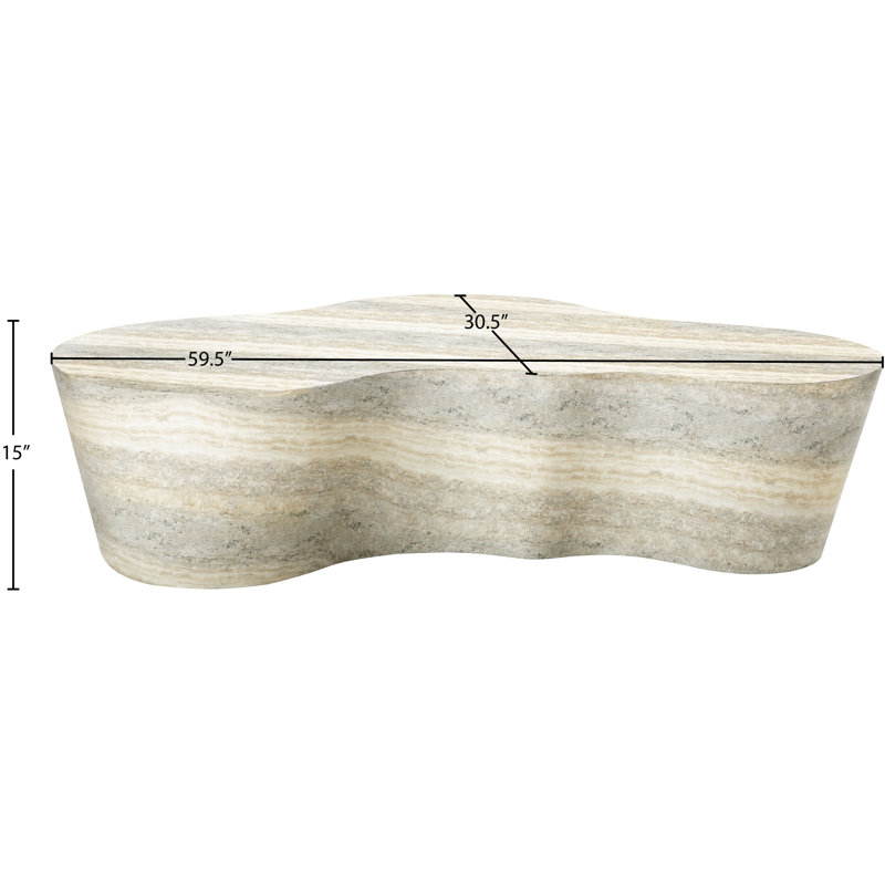 Velis Finished Concrete Indoor / Outdoor Coffee Table, Travertine