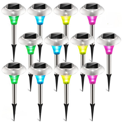 Éclairage solaire de sentier avec DEL à changement de couleur, résistant aux intempéries pour le jardin, la pelouse et les allées