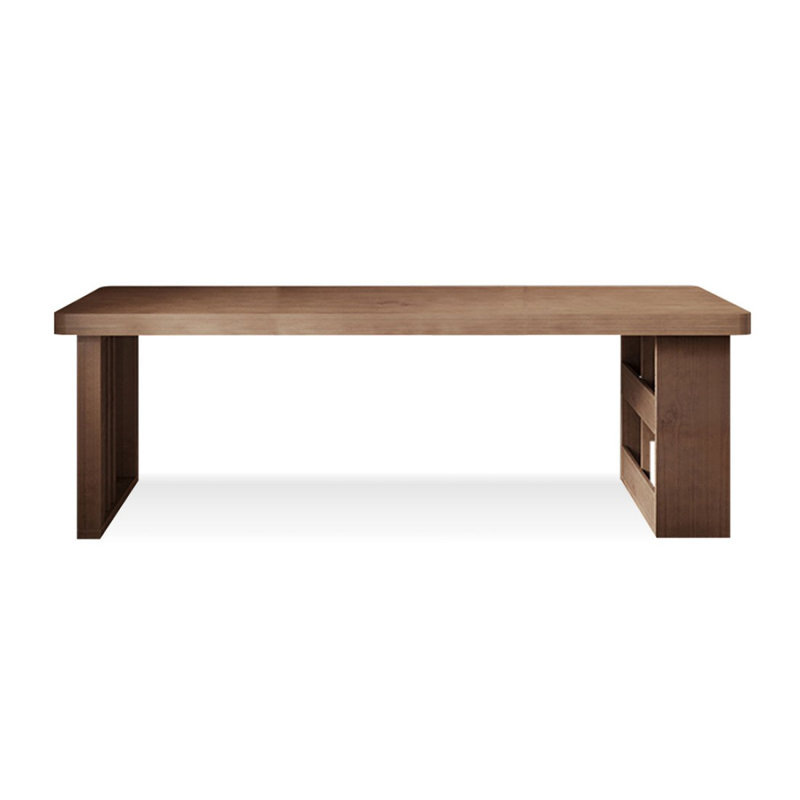 Bureau de direction rectangulaire en bois massif brun, H 29,53 po x l 86,61 po x P 31,5 po