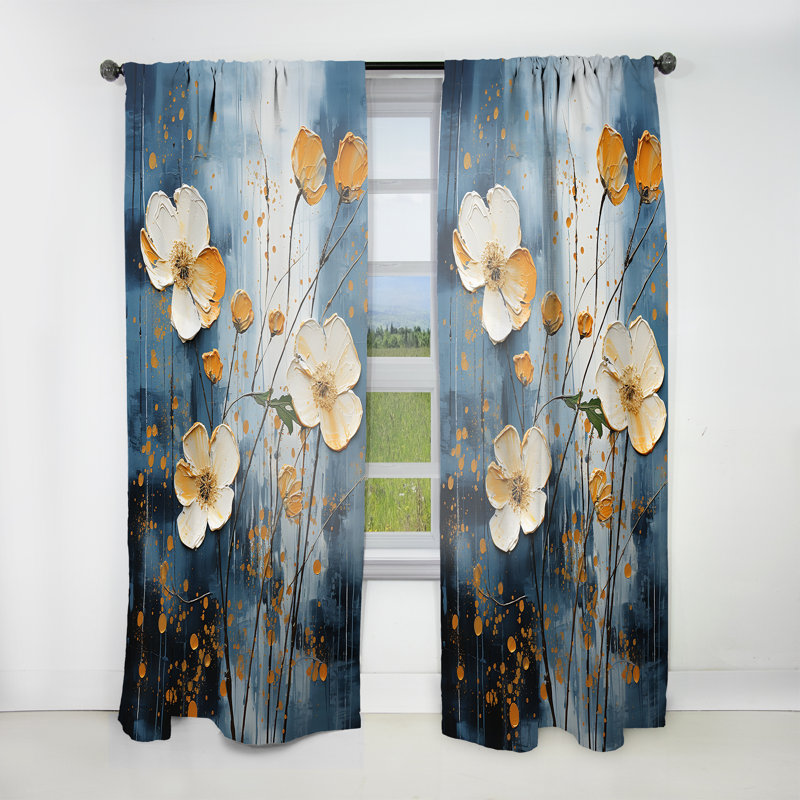 Devorah - Rideau Buttercups - Rideau floral obscurcissant - 1 panneau, L 52 po x L 84 po