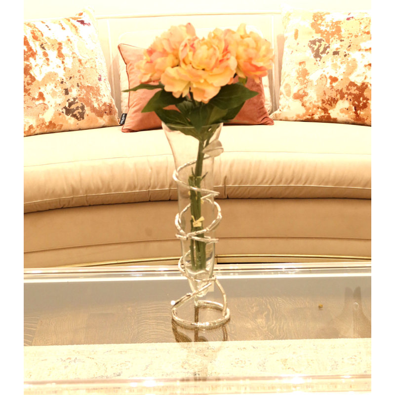 Siobhan Glass Table Vase, Silver