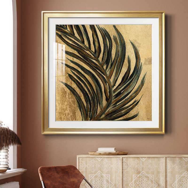 «Lush Palm II», reproduction d'art sur papier encadré, H 34,5 po x l 34,5 po x P 1,5 po, Encadrement doré