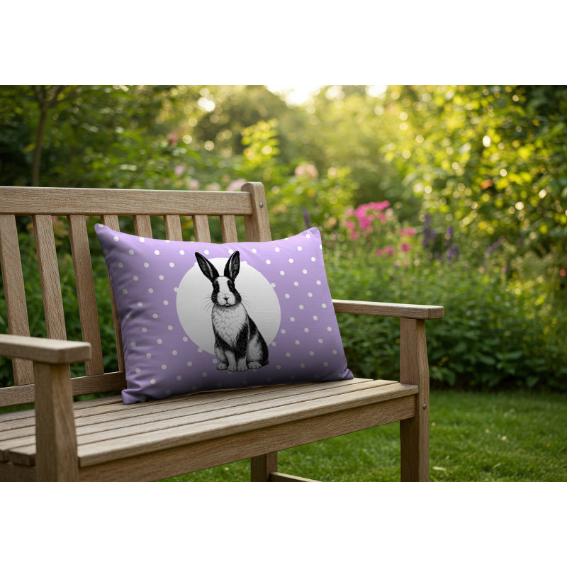 Oreiller réversible intérieur / extérieur Rabbit, 25x18, Lavender
