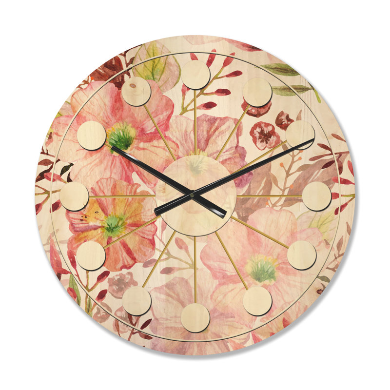 Horloge murale Floral Botanical III, Moyenne