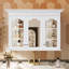 Armoire de salle de bain murale avec miroir et tablettes réglables, parfaite pour un rangement organisé et élégant