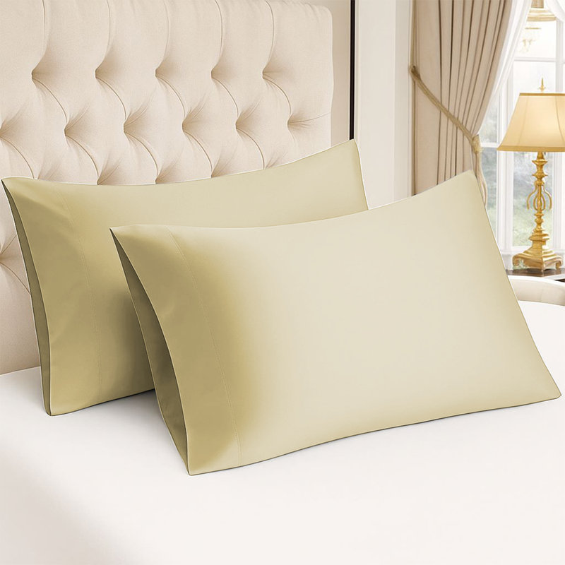 Kandis 100 Microfiber Brushed Plain Envelope Style Pillow Case/Cover, Cream