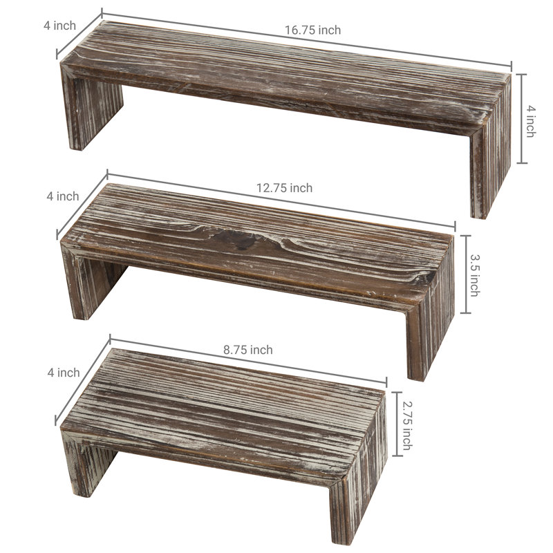 Ensemble de 3 tiroirs en bois montés sur emboîtement pour présentoirs à dessert, bijoux et vente au détail