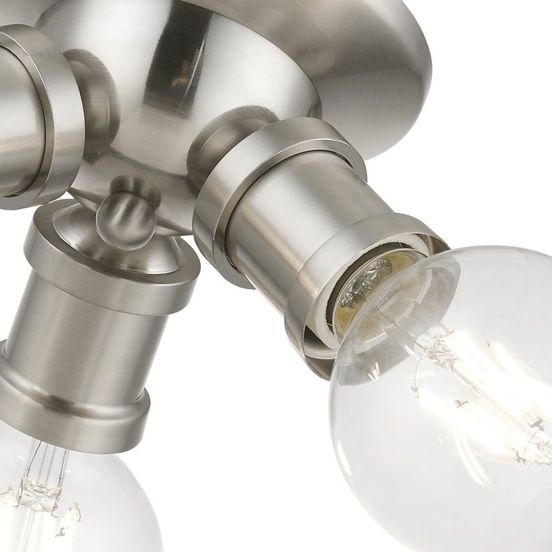 Plafonnier encastré 3 lumières 7 po Grogan, Nickel brossé