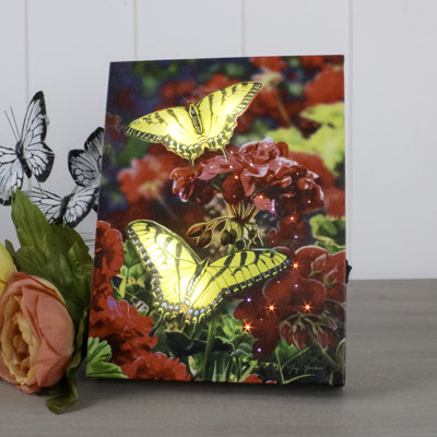 Majestic Butterflies 8X6 Lighted Tabletop Canvas