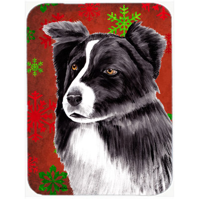 The Holiday Aisle Ashlynn Border Collie Glass Cutting Board
