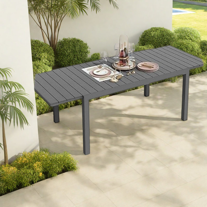 Tables de patio extensibles, table de salle à manger en métal de 60 à 88 pouces, maison moderne