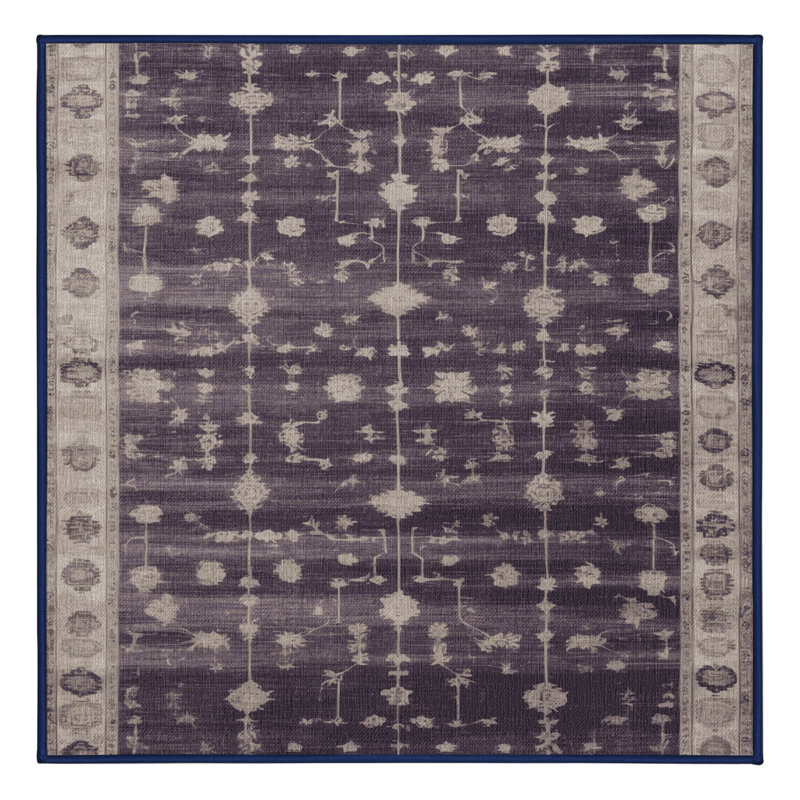 Tapis mauve lavable à la machine, Carré 4 pi