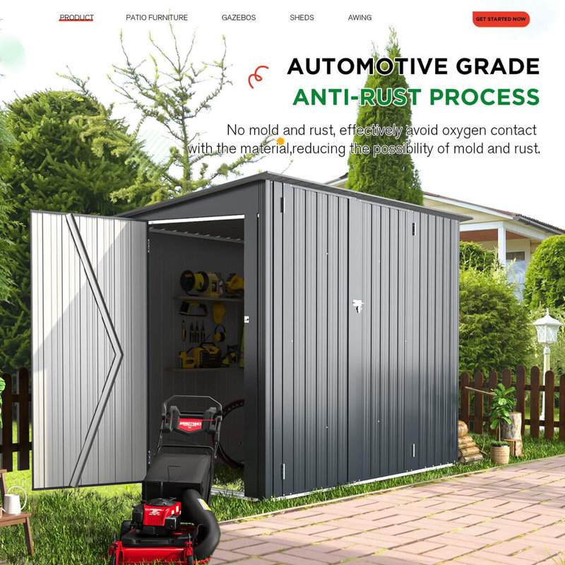 7' X 4' Outdoor Bike Storage Lean To Shed