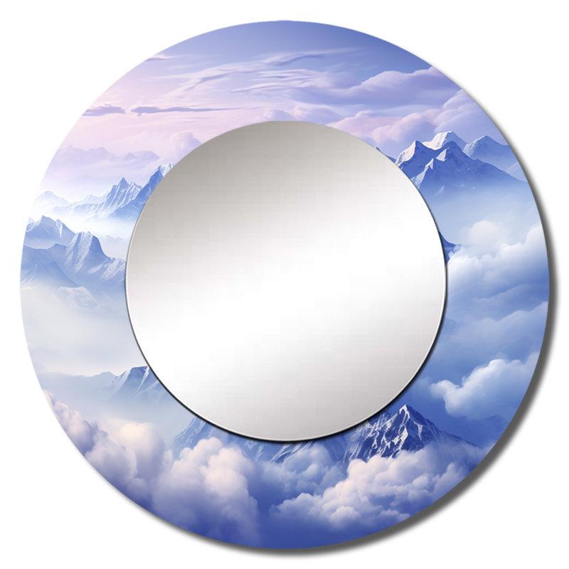 Décoration murale Mountain Peak Harmonie I - Miroir rond de montagne_MTMIR116453, 23 po x 23 po