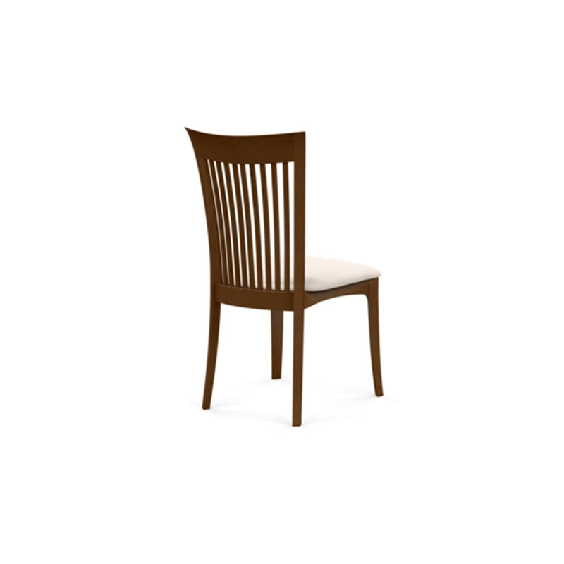 Sarah Upholstered Dining Chair, Saddle Cherry, White Leather