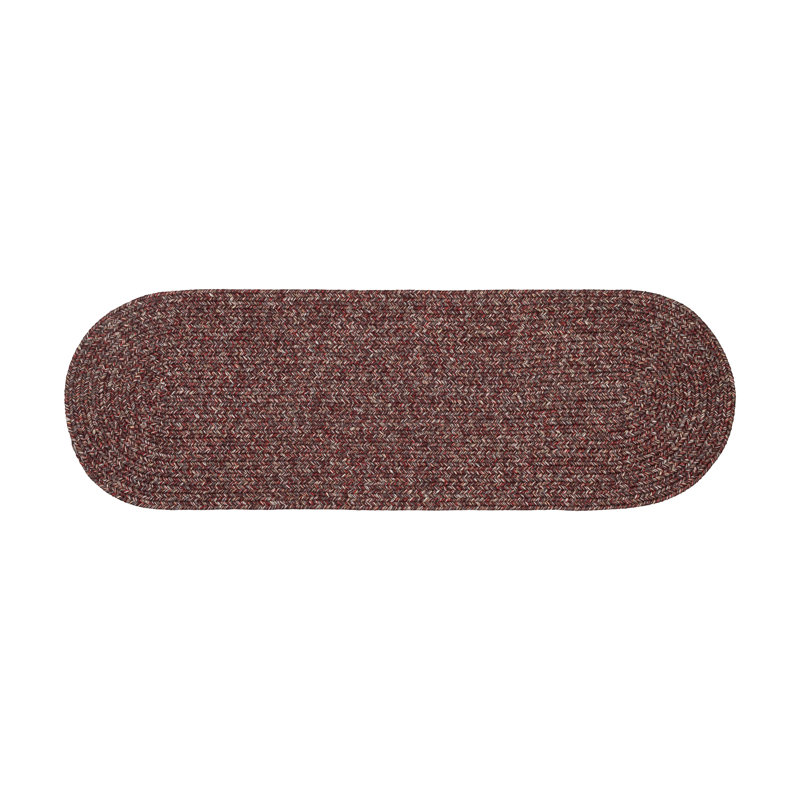 Tapis intérieur / extérieur tressé rouge Seline, Tapis de couloir ovale 2 pi x 8 pi
