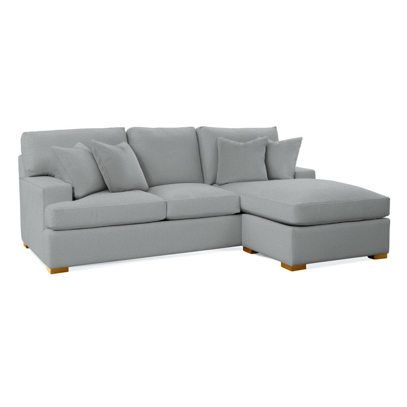 Cambria Upholstered Sectional Reversible, Light Blue Performance Fabric; 0851-55, Mineral