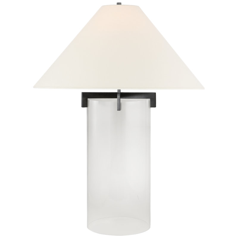 J. Randall Powers Brooks Table Lamp, Aged Iron, Fabric