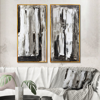 «Brown and Beige Modern Art», ensemble de 2 peintures sur toiles