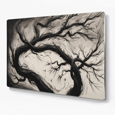Halloween Twisted branches Beige Metal Wall Art