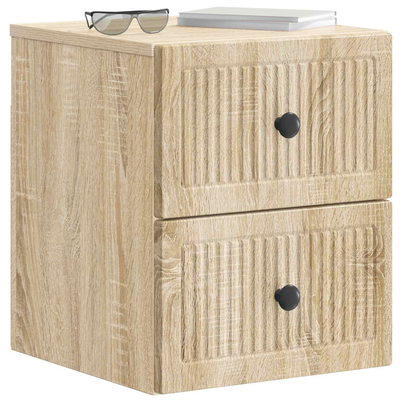 33cm W Manufactured Wood Bedside Table, Sonoma Oak